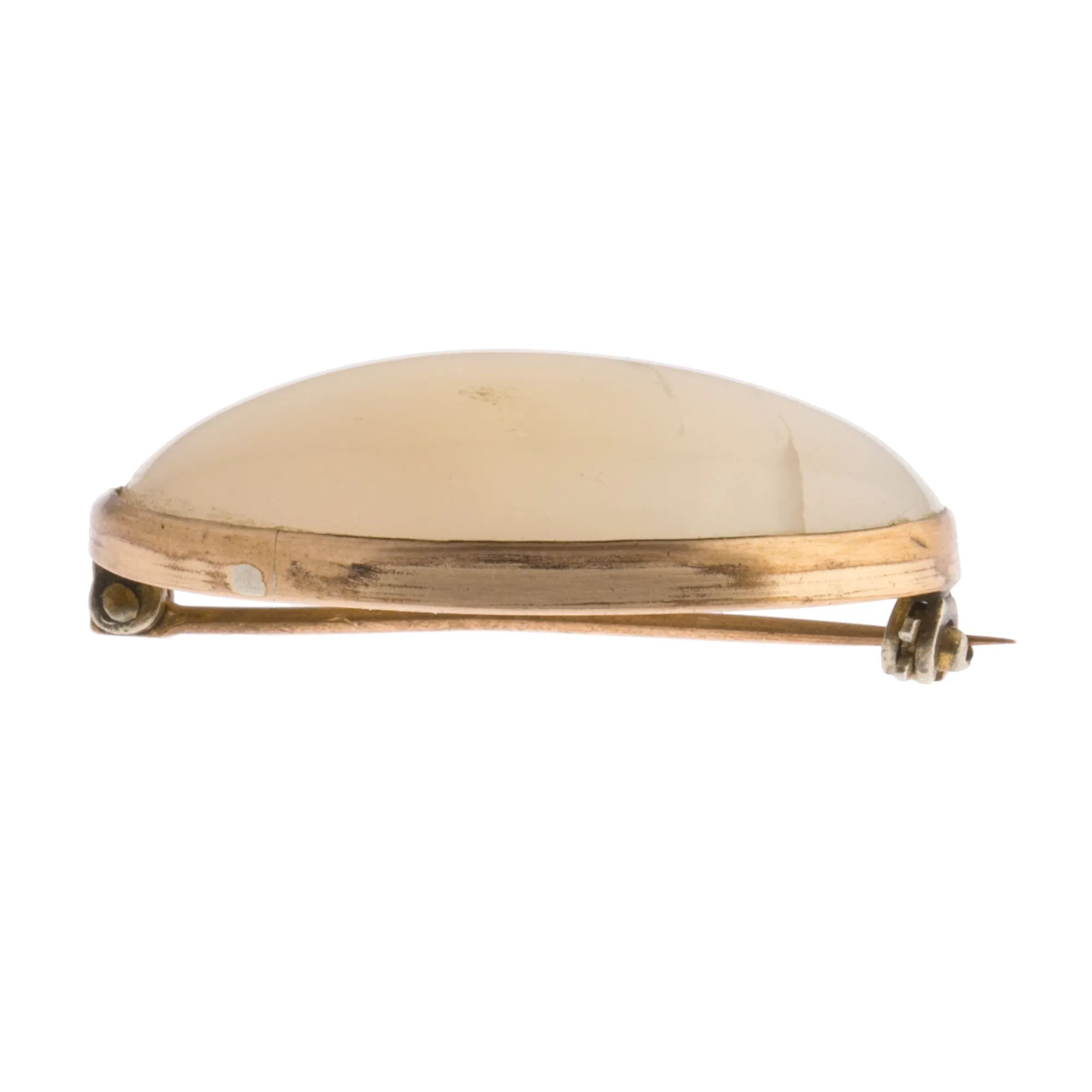 Antique Victorian agate and 12k gold oval brooch.  pnvc1082