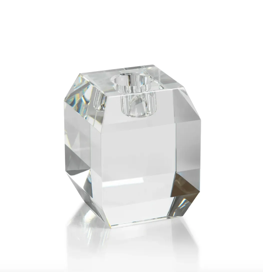 Beveled Cubic Crystal Taper Holder - Short