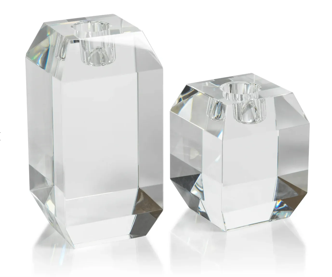 Beveled Cubic Crystal Taper Holder - Short