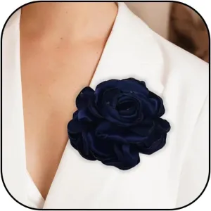 Big Flower Pins for Clothes Fabric Rose Flower Brooches for Women Large Delicate Elegant Flower Lapel Pin for Wedding Party Dance Banquet Wedding Guest Dresses Suit Accessories 7.5in
