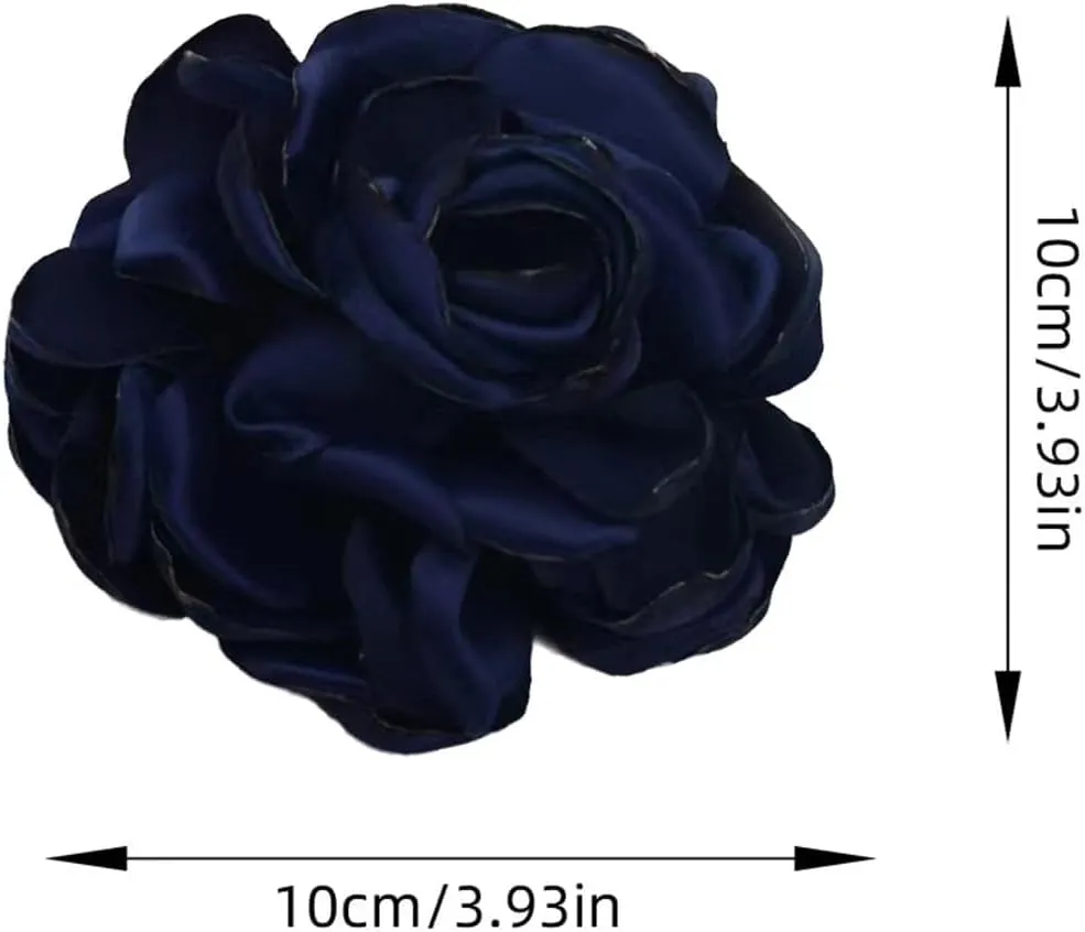 Big Flower Pins for Clothes Fabric Rose Flower Brooches for Women Large Delicate Elegant Flower Lapel Pin for Wedding Party Dance Banquet Wedding Guest Dresses Suit Accessories 7.5in