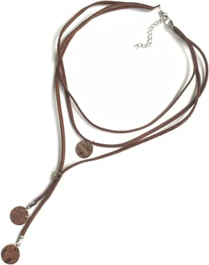 Boho Choker Necklaces for Women,Black Brown Suede Layered Necklace for Women Teen Girls Boho Jewelry Long Necklaces Birthday Gifts for Her