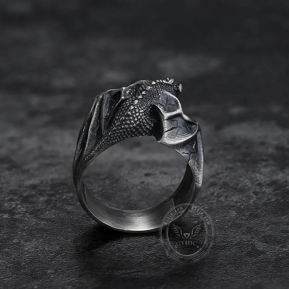 Celtic Flying Dragon Sterling Silver Ring