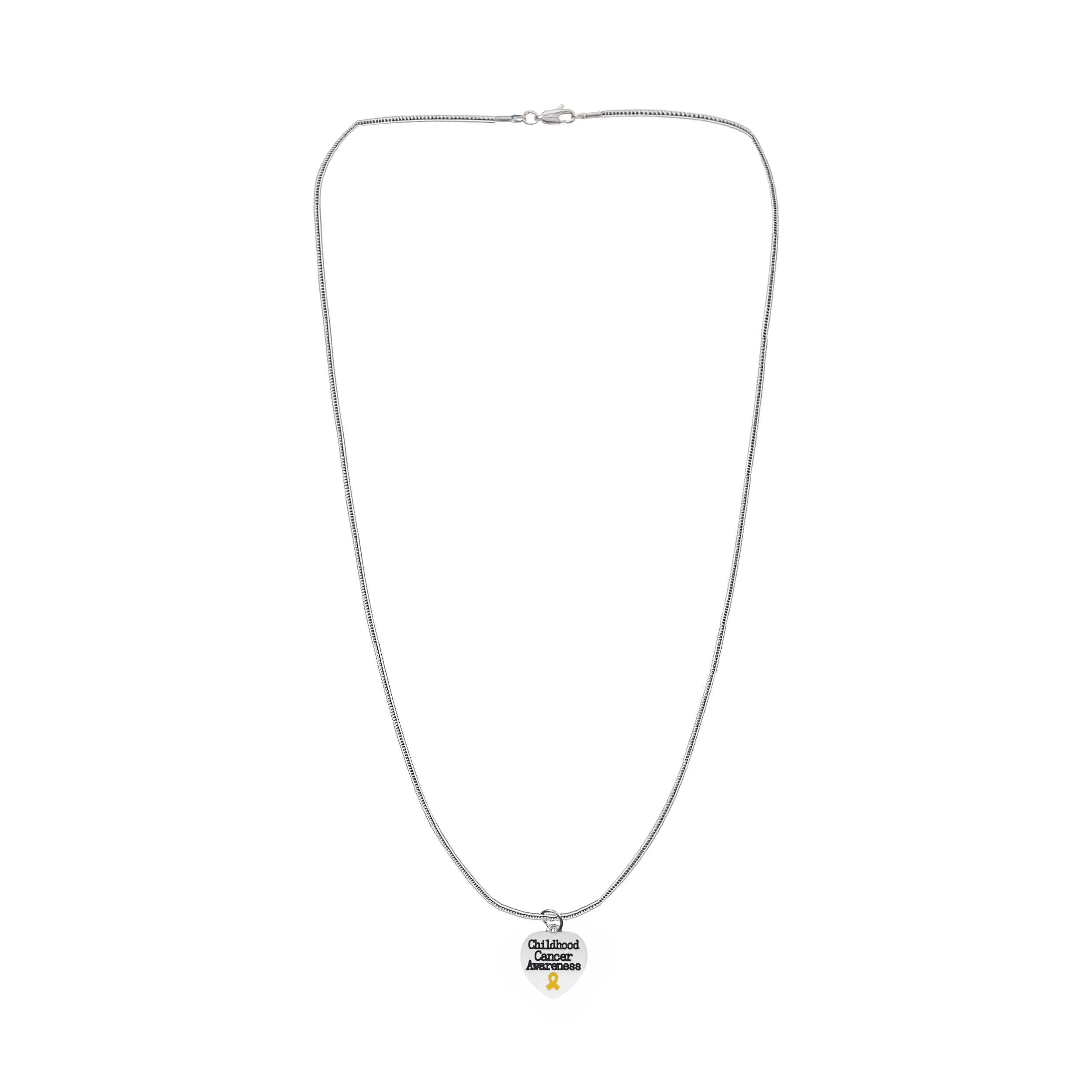Childhood Cancer Awareness Heart Charm Necklaces