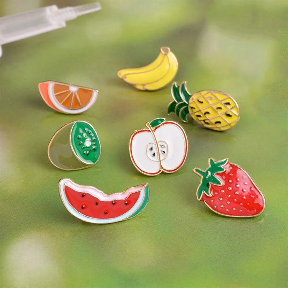 Cute Enamel Lapel Pins Set Cartoon Animal Plant Floral Fruits Foods Brooches Pin Badges for Clothing Bags Backpacks Jackets Hat DIY