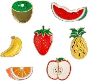 Cute Enamel Lapel Pins Set Cartoon Animal Plant Floral Fruits Foods Brooches Pin Badges for Clothing Bags Backpacks Jackets Hat DIY