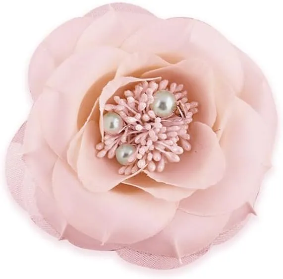 Fabric Camellia Flower Brooch Pins Pearl Rhinestone Corsage Jewelry Brooches Classic for Party Dance Wedding Banquet for Women Ladies Girl Lapel Pins Collar Ceremony Clothing Accessories Gifts