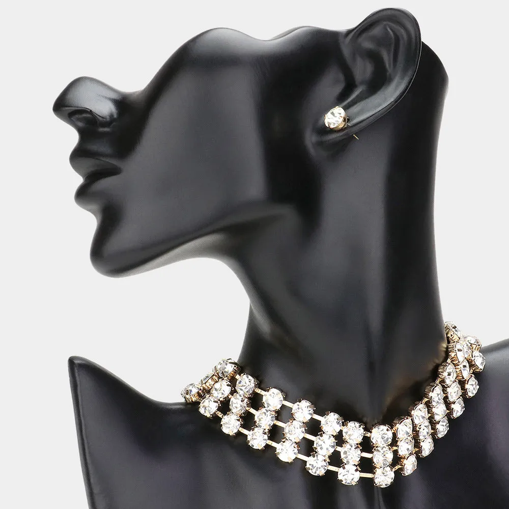iLLASPARKZ Crystal Rhinestone Accented Choker Necklace