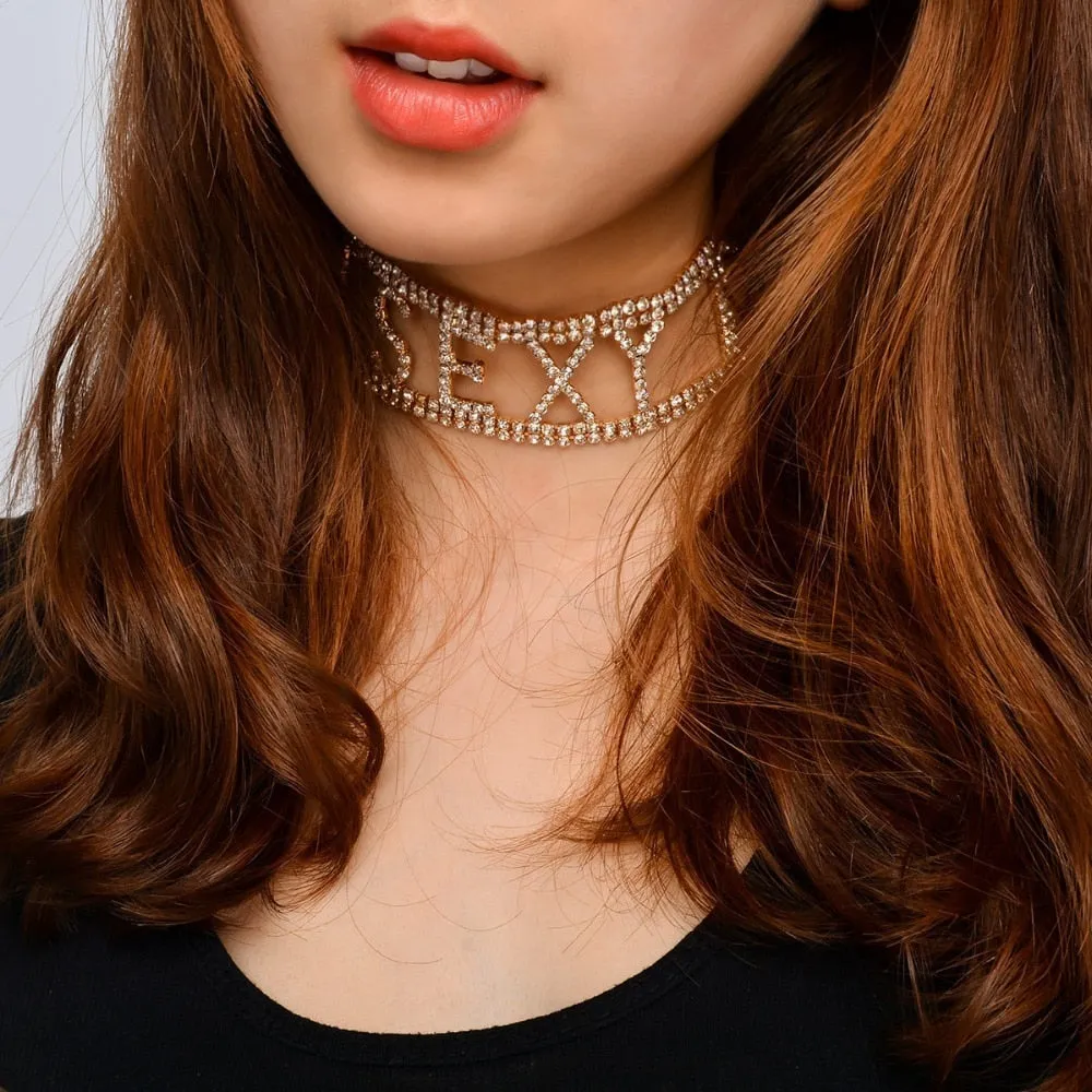 Liliana Fashion Rhinestone Choker Necklace