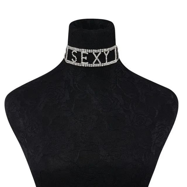 Liliana Fashion Rhinestone Choker Necklace