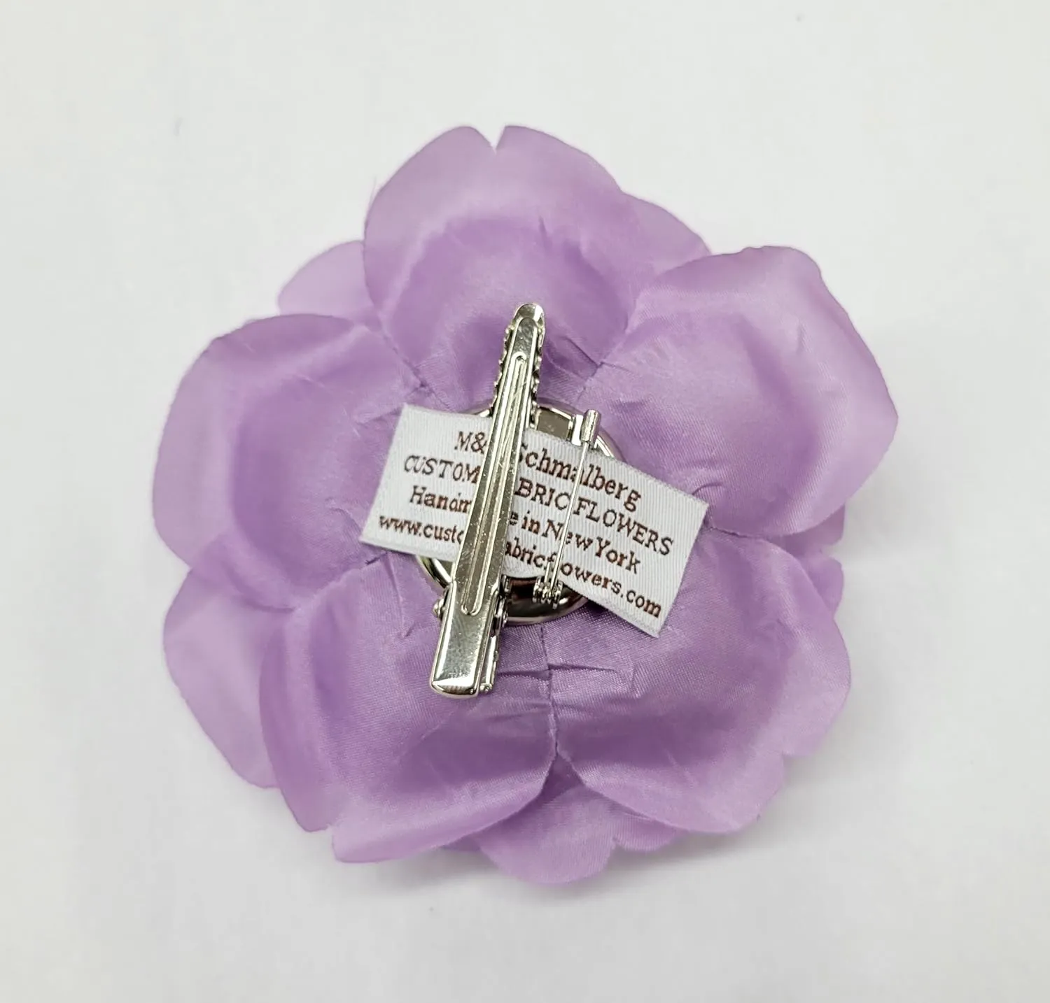 M&S Schmalberg Blooming Rose Fabric Flower Clip/Brooch - Handcrafted American Made 4-inch Rose Floral Accessory Decoration for Weddings, Events, Everyday  For Dress, Blouse, Lapel, Costumes and Dress Up