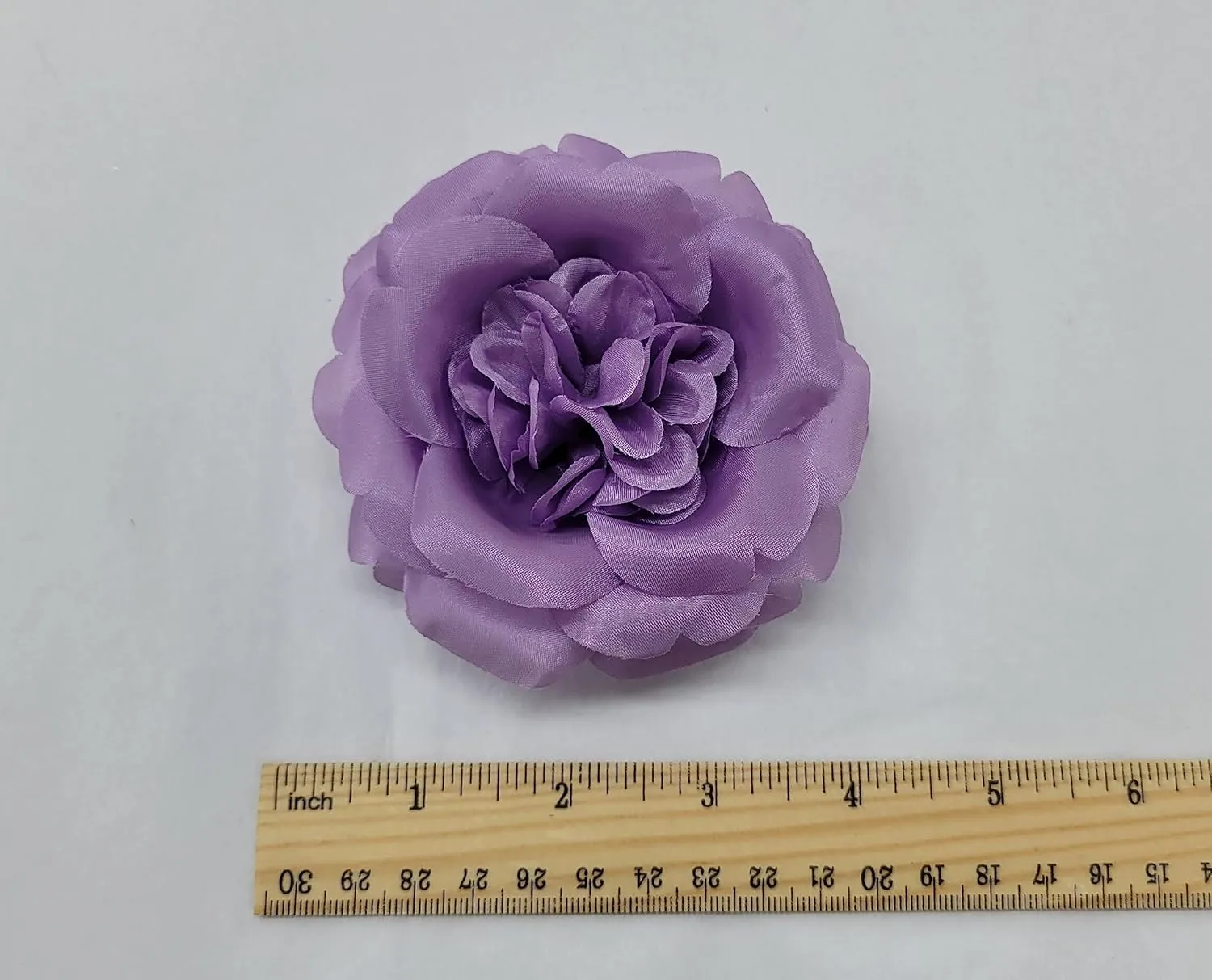 M&S Schmalberg Blooming Rose Fabric Flower Clip/Brooch - Handcrafted American Made 4-inch Rose Floral Accessory Decoration for Weddings, Events, Everyday  For Dress, Blouse, Lapel, Costumes and Dress Up