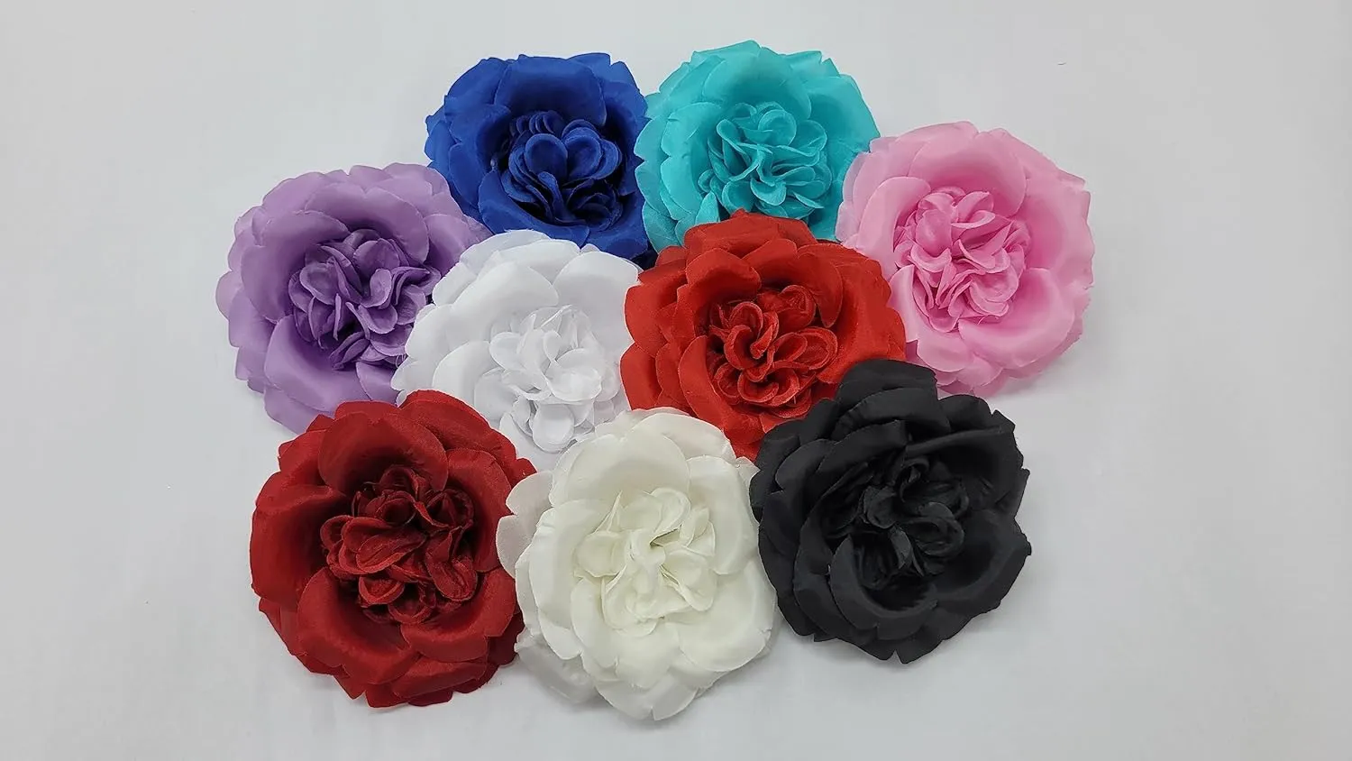 M&S Schmalberg Blooming Rose Fabric Flower Clip/Brooch - Handcrafted American Made 4-inch Rose Floral Accessory Decoration for Weddings, Events, Everyday  For Dress, Blouse, Lapel, Costumes and Dress Up
