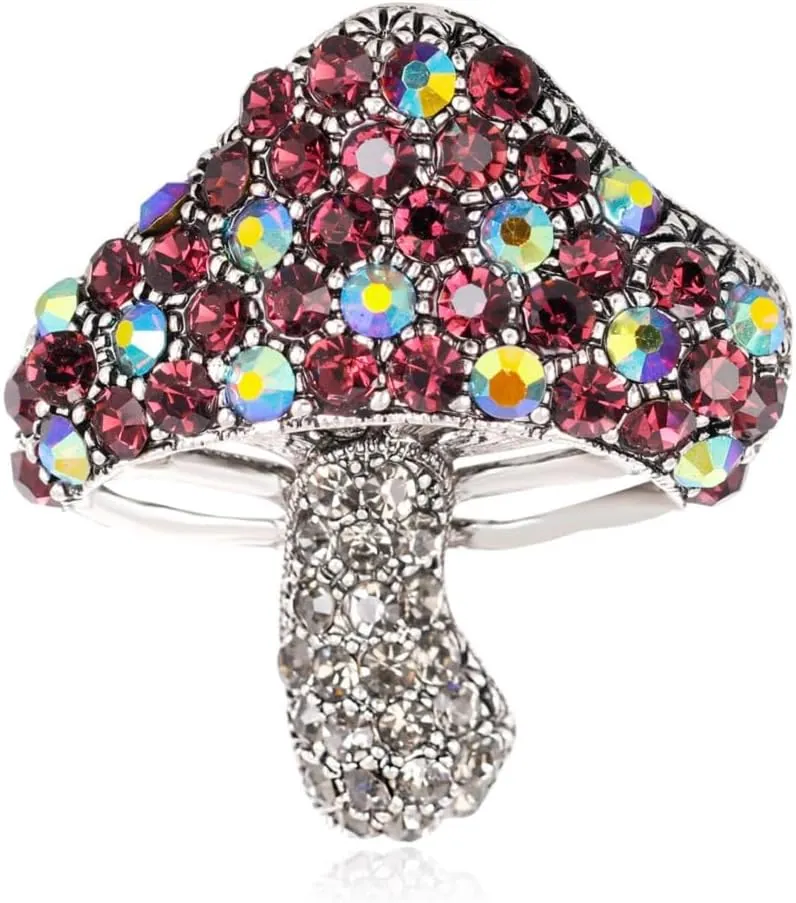 Mushroom Brooch Pins for Women, Red Mushroom Brooch Pin, Cute Mushroom Food Brooch Lapel Pin, Bohemian Colorful Mushroom Brooches Pins for Women Hat Bag Suit Dress Accessories Jewelry
