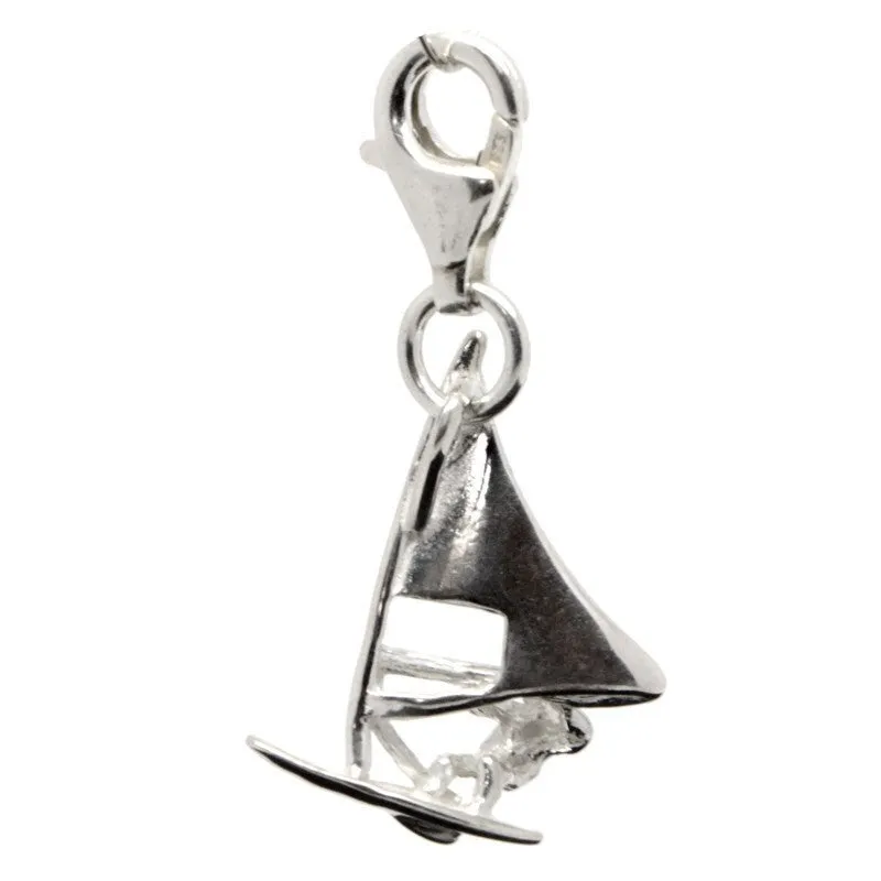 Silver Windsurfer Charm