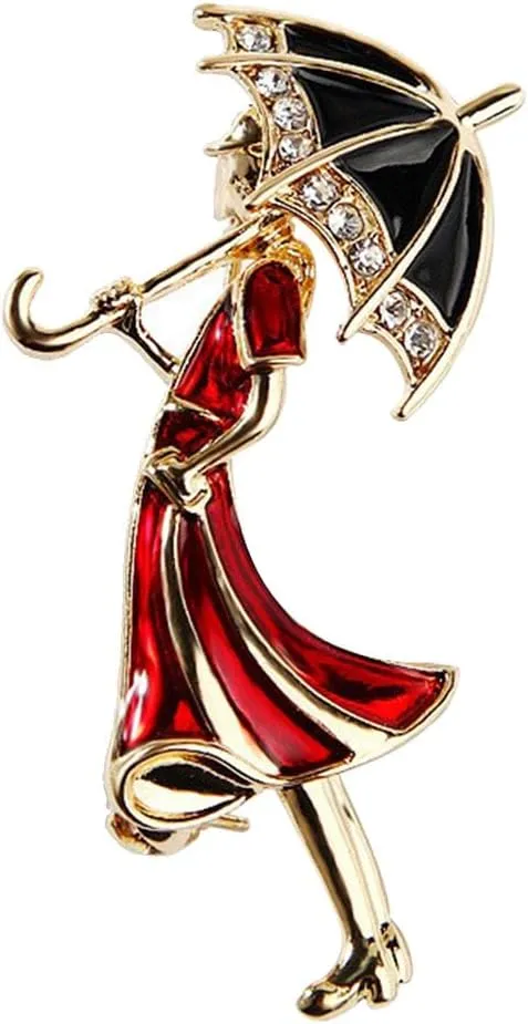 Women's Crystal Pearl Flower Brooches Elegant Enamel Rhinestone Floral Statement Brooch Pins Fashion Jewelry Accessories for Women Gift Gold