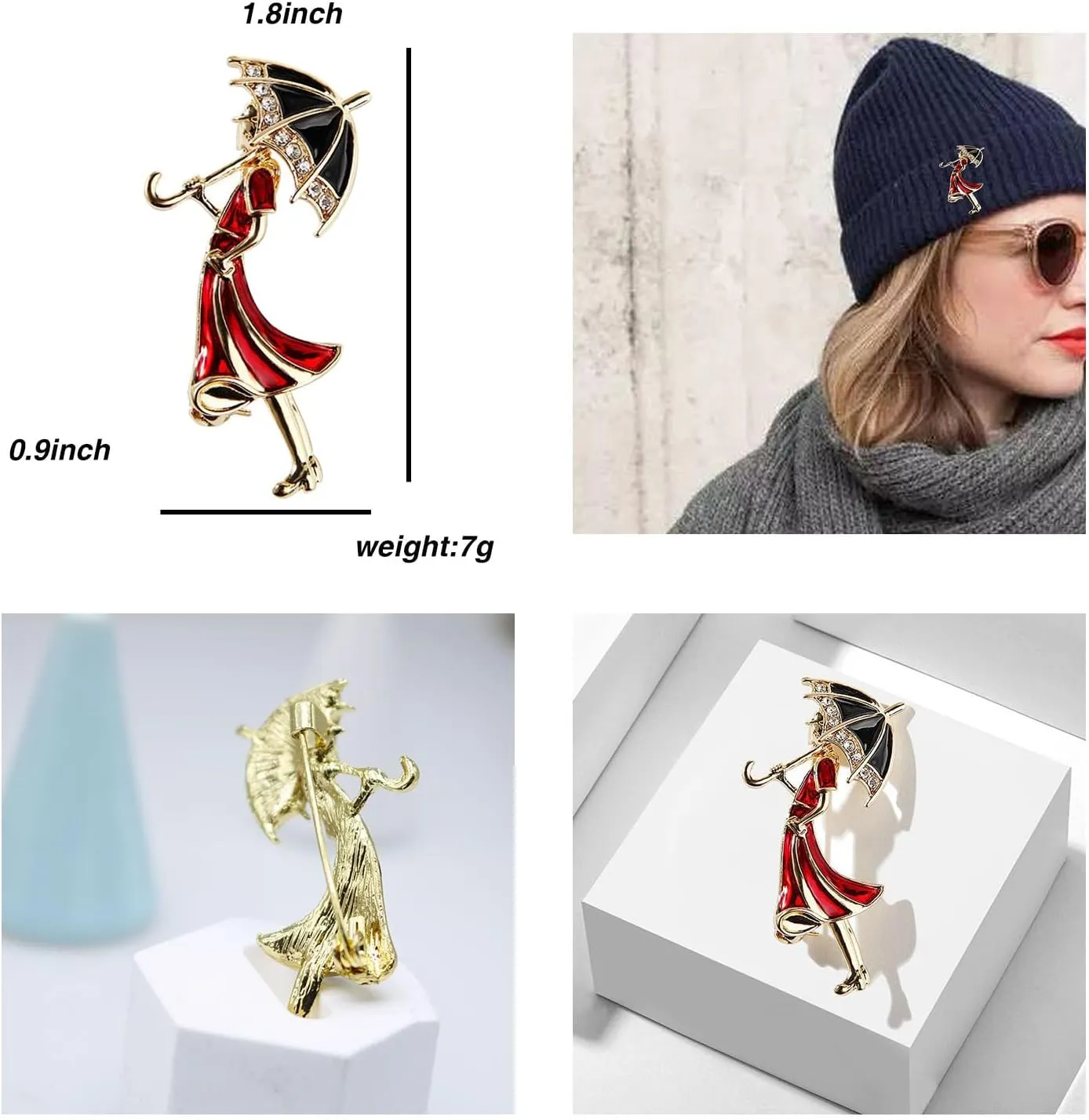 Women's Crystal Pearl Flower Brooches Elegant Enamel Rhinestone Floral Statement Brooch Pins Fashion Jewelry Accessories for Women Gift Gold