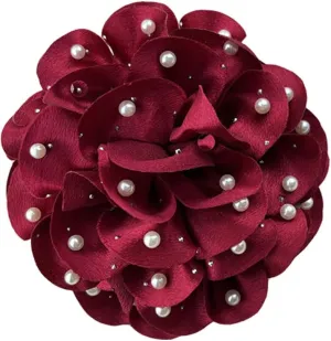 Women's oversized elegant Large flower Pearl Brooch Hairpin Headflower hat accessories suit lapel wedding corsage(5.12in)
