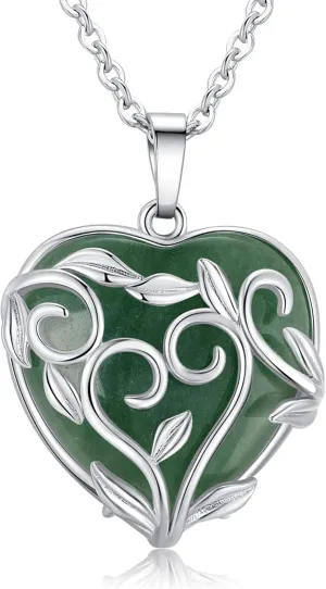 XIANNVXI Green Aventurine Necklace Mothers Day Gifts Healing Crystal Stone Necklaces Heart Pendant Necklace Natural Spiritual Jewelry for Women Girlfriend Wife